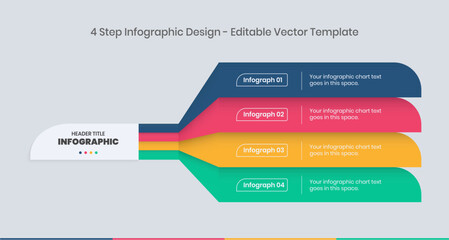 4 Steps Infographics Design Template, Graph, Pie chart, workflow layout, Horizontal rectangular box diagram, workflow layout, business presentation graphic elements, step by step process diagram	