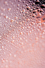 Water Condensation Small Bubbles Moisture on a Glass Window Close up Abstract Background