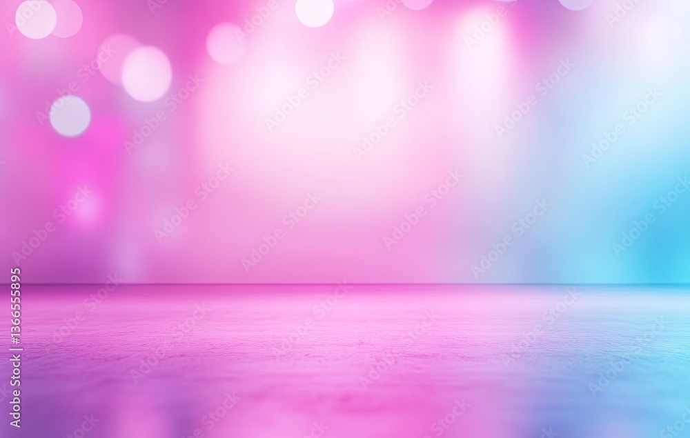 Poster abstract background with gradient lighting and bokeh effect in pink and blue
