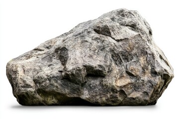 Grey boulder isolated on white