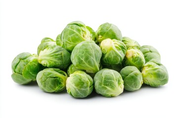 Fresh Brussels Sprouts Pile on White (3)