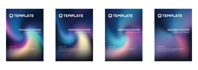 Obraz premium Gradient Poster Templates Creative Mesh Design Backgrounds