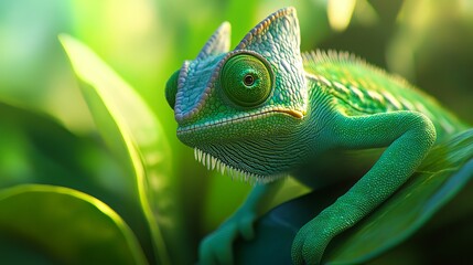 Chameleon close up portrait green animal reptile lizard exotic pet wildlife nature macro photography focus detail
