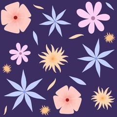 Obraz premium Floral seamless pattern with wildflowers