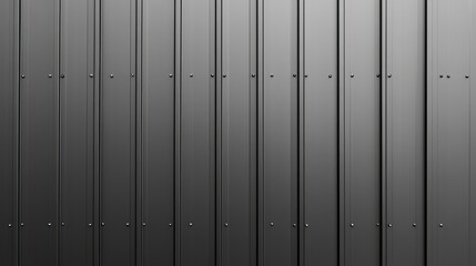 Obraz premium Close-up view of a sleek, modern metal wall with vertical panels, showcasing a minimalist design for architectural use