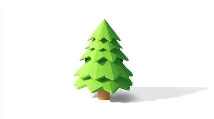 Festive Isometric 3D Christmas Tree Icon for Holiday Designs, Websites, and Seasonal Decorations