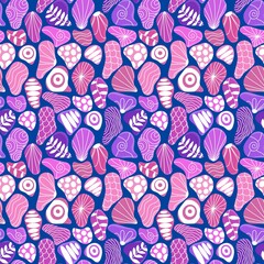 Naklejka premium Summer sea pebbles seamless ocean stones pattern for wrapping paper and fabrics and linens and kids clothes print