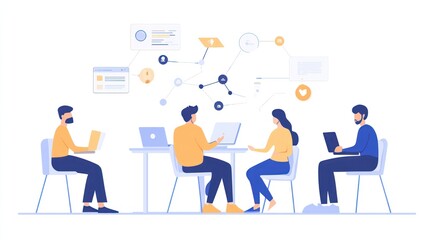 Fototapeta premium A group of people working together on a collaborative project