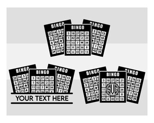 bingo cards svg, bingo svg,  svg, bingo balls svg, game svg, silhouette, bingo vector, bingo monogram, split monogram, cilcle monogram