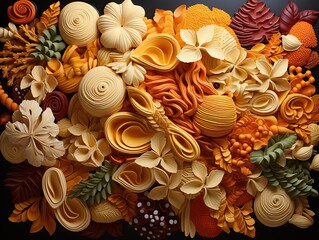 Background of different types of pasta
