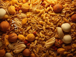 Background of different types of pasta