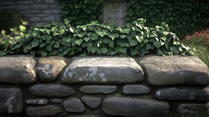 Stone wall with ivy