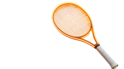 Tennis Racket with Glowing Strings on Black Background Sports Equipment Fitness Recreation