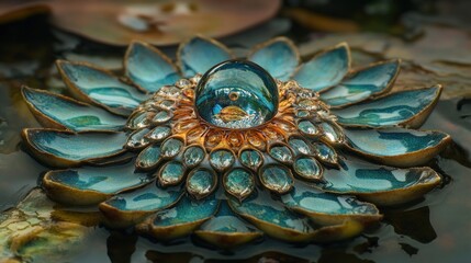 Water droplet on lotus flower