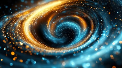 Abstract Colorful Swirling Galaxy
