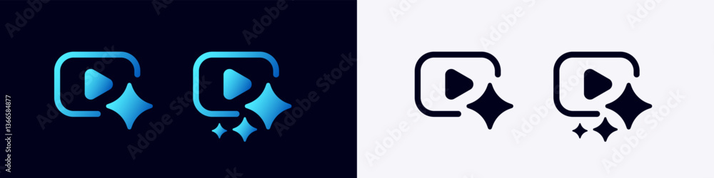 Aufkleber ai icons display abstract geometric shapes. used in technology apps reflecting innovation.