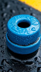 Blue Cap on Dark Surface