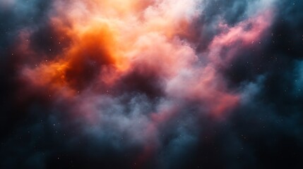 Fototapeta premium A vibrant and colorful nebula spreads across the night sky