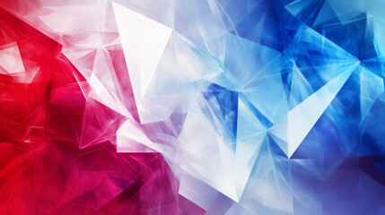 Obraz premium Colorful Abstract Light Wallpaper With Overlapping White, Red, and Blue Shapes Designed in a Dynamic Watercolor Style