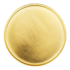 Blank gold coin with smooth surface, no text or design elements visible
