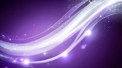 Obraz premium Purple background with white swirling lines and shining lights