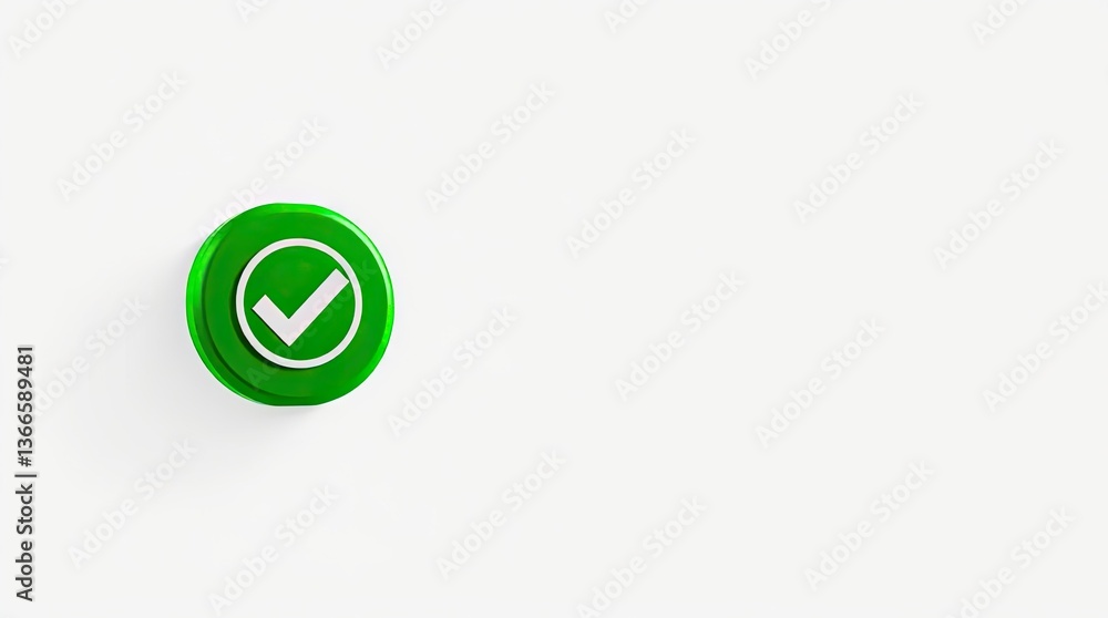 Poster a single green button with a white checkmark is visible