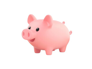 Obraz premium 3D Illustration of a Cute Pink Pig Isolated On Transparent Background
