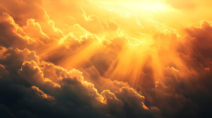divine heavenly sunbeams clouds
