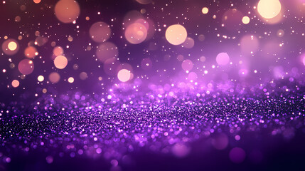 Obraz premium Luxury background with glitter falling purple particles. beautiful holiday light background template for premium design. Heavenly Illumination. Illustration