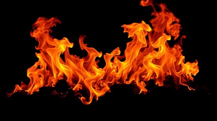 Vibrant Fire with Dynamic Flames - High-Resolution Stock Photo