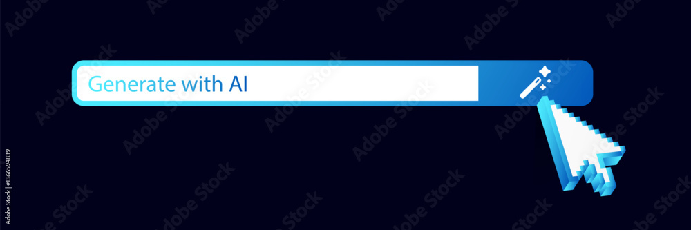 Poster ai icon button clicked by cursor, suggesting interaction and digital intelligence development.