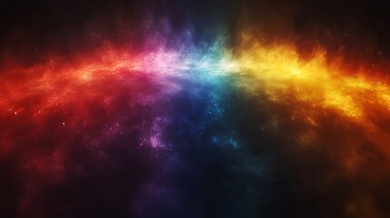 Fototapeta premium Cosmic Rainbow Colored Dust Cloud Floating Within Deep Dark Space