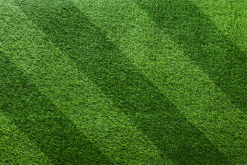Football field with markings on green turf