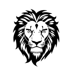 Obraz premium Majestic Lion's Head: A bold, graphic representation of a lion's head, emphasizing strength and authority, a powerful symbol of leadership and courage. 
