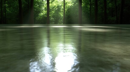 Forest floor, sunlit, tranquil