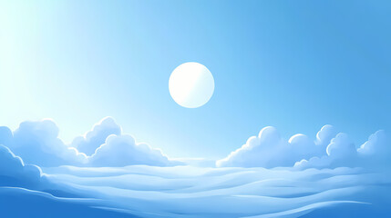 Whispering clouds: a minimalist blue oasis. Whispering Clouds. Illustration