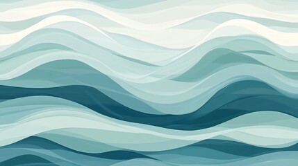 Serene Abstract Design Featuring Wavy Patterns in Ocean-Inspired Colors