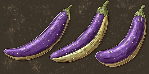 Three Eggplants.