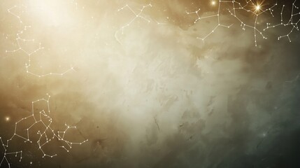 Ethereal constellations on a golden celestial background