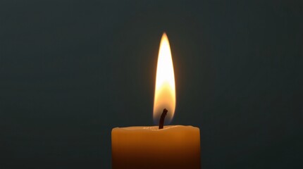 High-Resolution Candle Flame Stock Photo with Warm Yellow Light and Subtle Shadows