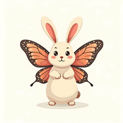 Fototapeta premium A rabbit with butterfly wings