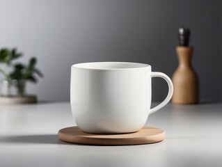 Obraz premium clean white mug on white background