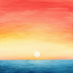 Fototapeta premium vibrant sunset over the ocean gradient watercolor