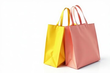 A bright reusable fabric shopping bag, isolated on white , white, background