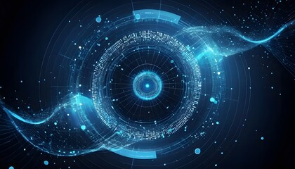 Obraz premium A futuristic digital vortex symbolizing the convergence of finance, technology, and data-driven economies in the modern business world