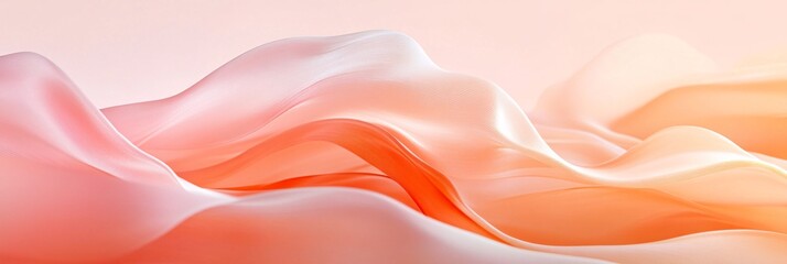 Obraz premium Gentle Peach and Coral Soft-Flowing Waves Under a Subtle Glow