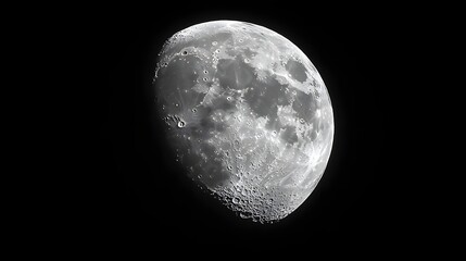 Obraz premium Moonlight shines brightly over a dark sky, revealing the intricate details of the lunar surface on a serene night