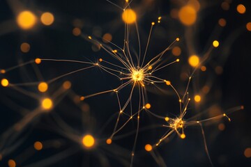 Golden Sparks Flickering in a Vivid Dark Background for Dramatic Effect