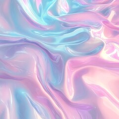 Holographic Fluid Gradient Blending Soft Pink, Cyan, and Lilac Hues