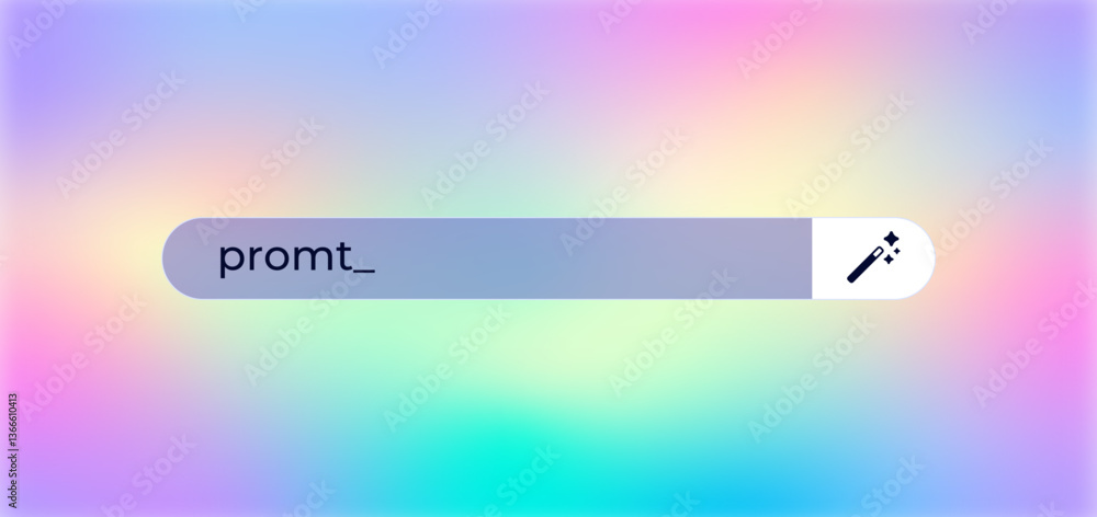 Poster ai search bar with wand icon symbolizes input area for intelligence applications and systems.